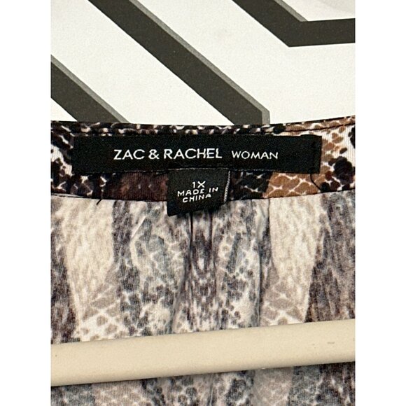 Zac & Rachel Ladies V Neck Blouse With Necklace Embellishment Size 1X Plus Size - Picture 4 of 7